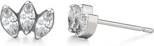 Limerencia Hypoallergenic G23 Pure Titanium Earrings | Crown Cubic Zirconia | F136 Implant Grade Piercing Studs| Suitable for Sensitive Ears Delicate Jewelry