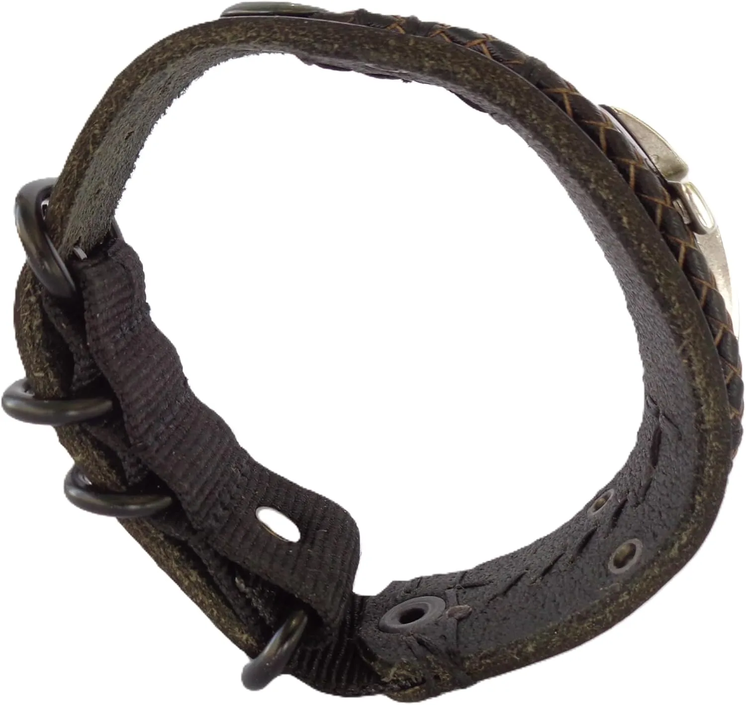 Lost Tribe Designs Men's Adjustable Leather Cuff Bracelet with Christian Cross