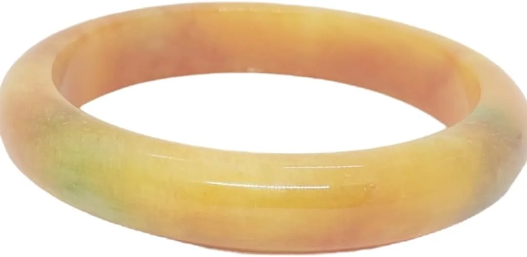 Lucky&Store YELLOW Jade Bangle Bracelet 2.10 Inches Inside Diameter. Jade 13-15mm thick Bracelet. Jade Bangle. Yellow Jade Gemstone Bracelet. Bangle Jade LOVER.