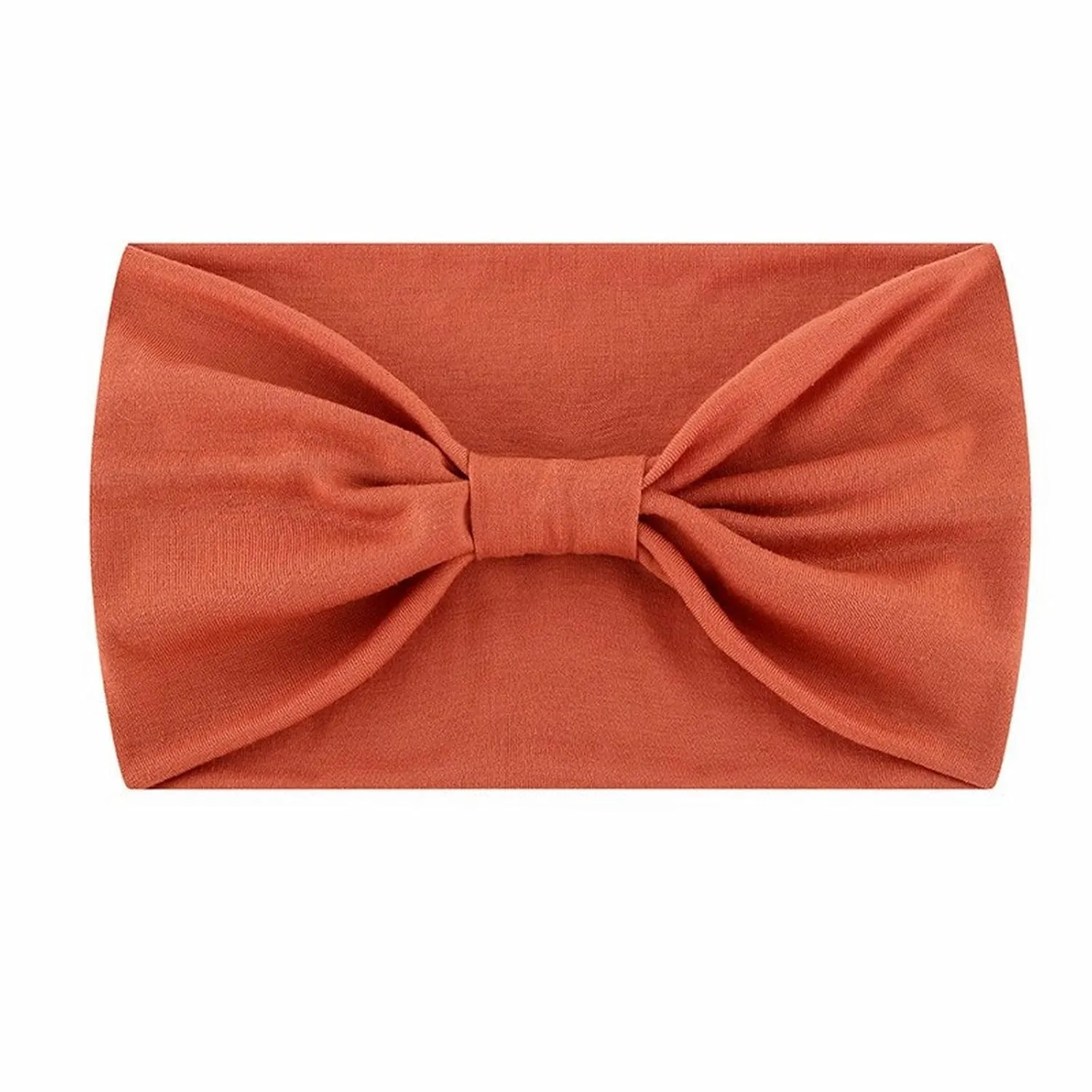 Make Up Headbands for Women ist Knotted Head Bands Boho Non Slip Hair Bands Elastic Hair (Orange, One Size)