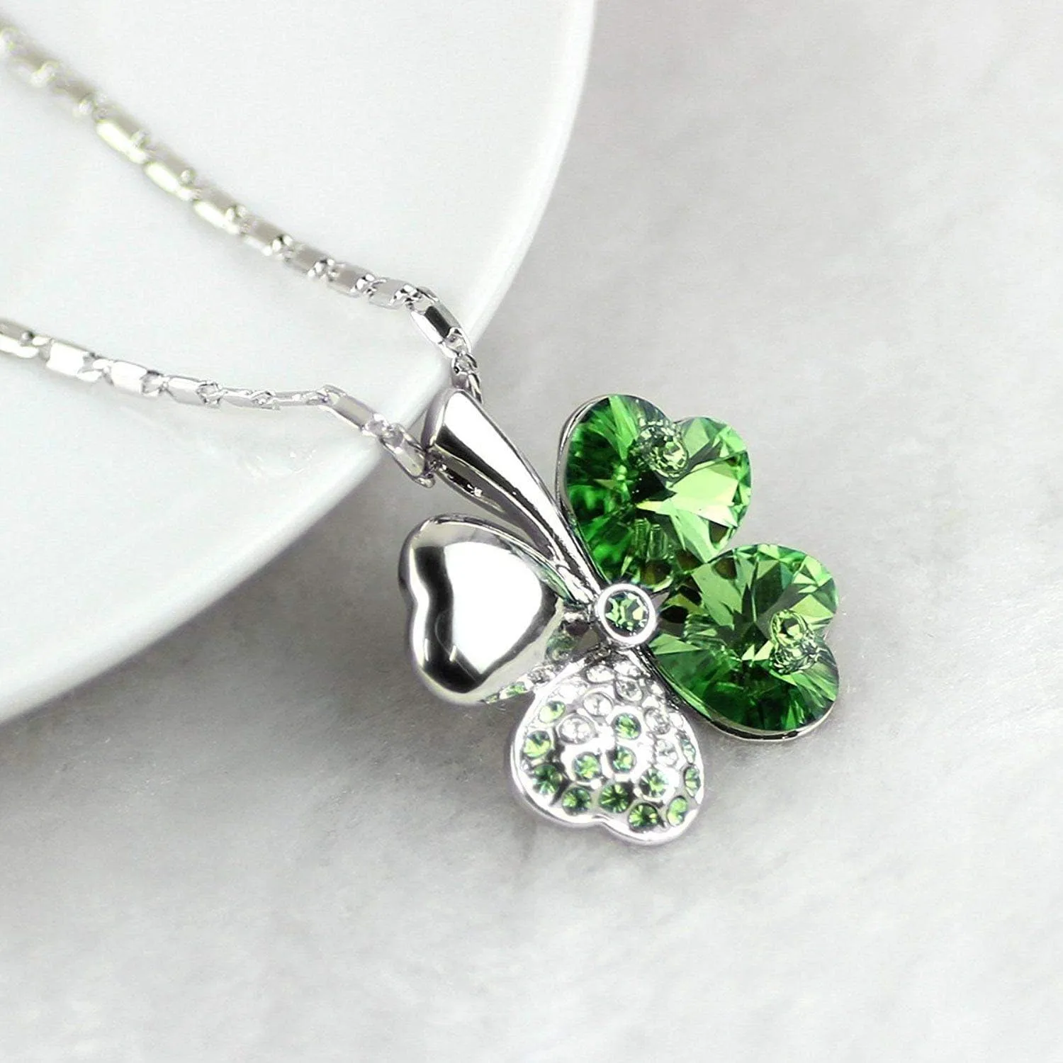 Mall of Style Four Leaf Clover Necklace - St.Patricks Day Earrings - Shamrock Earrings - Irish Jewelry - Bracelet