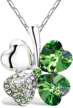 Mall of Style Four Leaf Clover Necklace - St.Patricks Day Earrings - Shamrock Earrings - Irish Jewelry - Bracelet