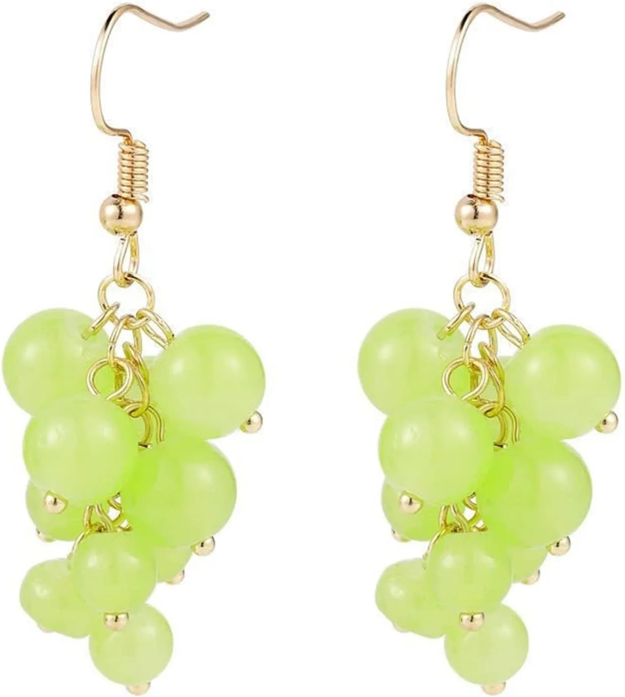 MALOYANVE Unique Cute Fruits Dangle Drop Earrings Creative Sparkly Crystal Grape Earring With Green Leaf for Women Statement Jewelry Gifts