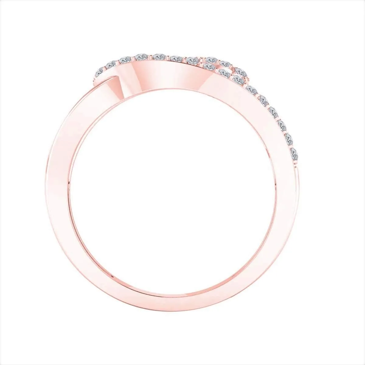 MauliJewels Rings for Women 0.32 Carat Swirl Diamond Ring For Women's Prong-Setting 10K Rose, White & Yellow Gold