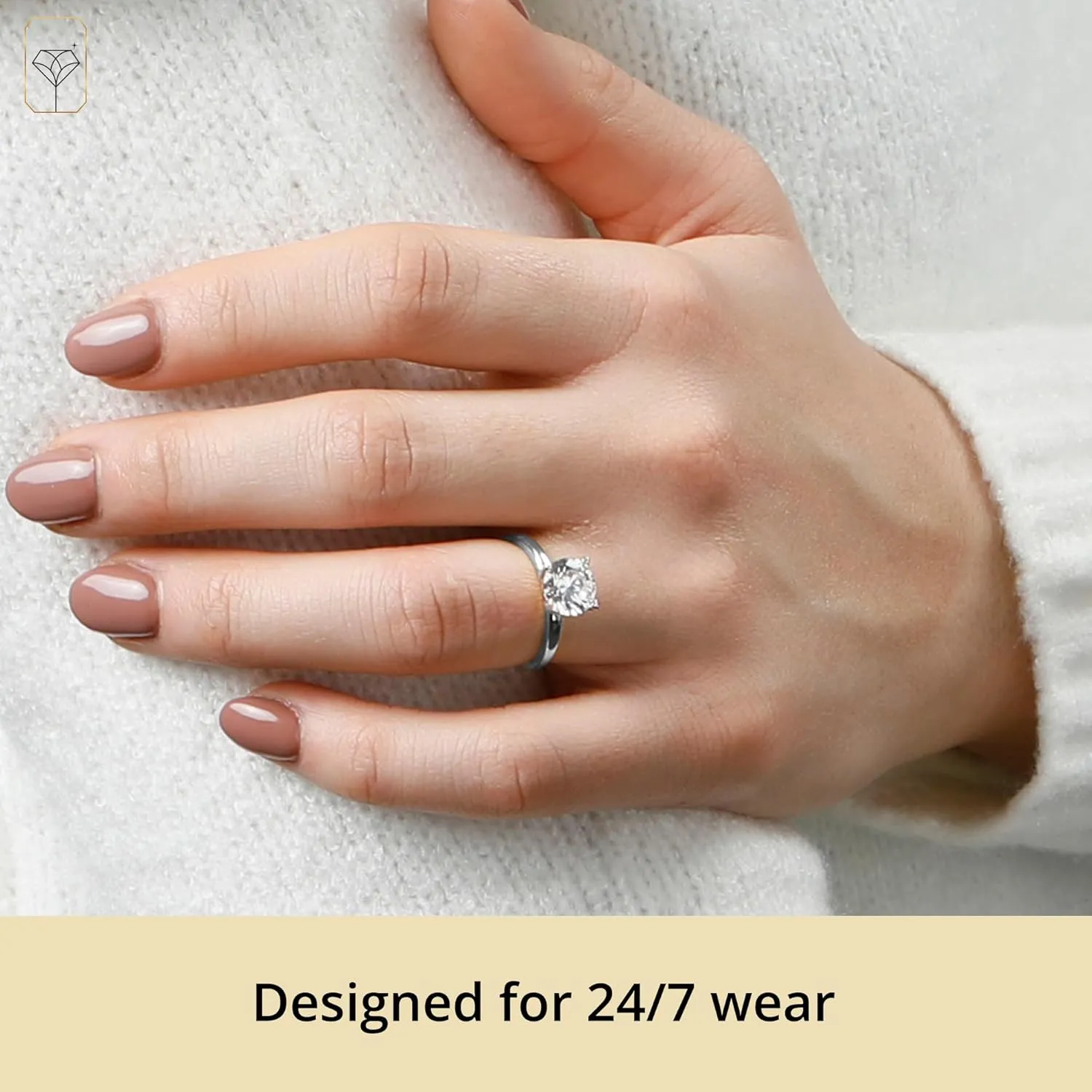 MAX   STONE 2 Carat Round Cubic Zirconia Solitaire Engagement Ring for Women | 14k Gold Engagement Rings | Simulated Diamond Ring | Real Gold CZ Engagement Rings