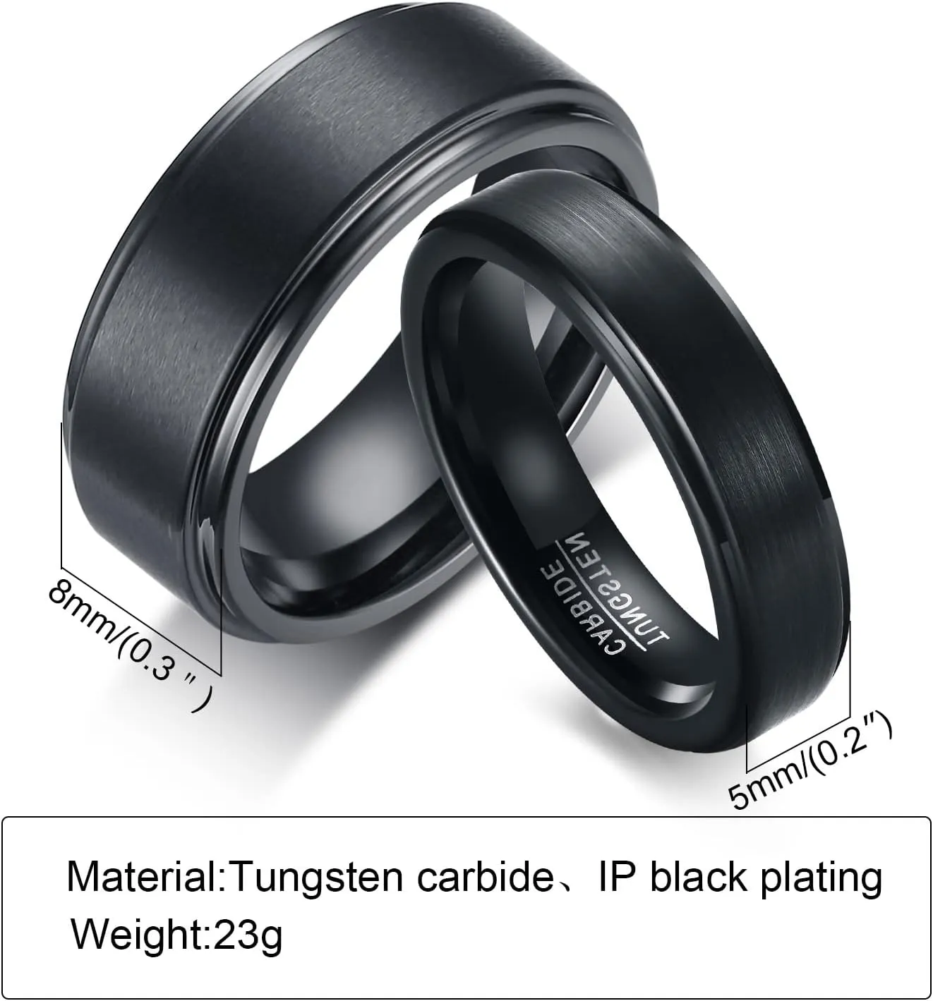 MEALGUET Personalized Couple Rings,Custom Engrave Tungsten/Stainless Steel His and Her Matching Promise Wedding Ring Set for Men Women,Custom Spinner Rings,Gifts for Valentine's Day