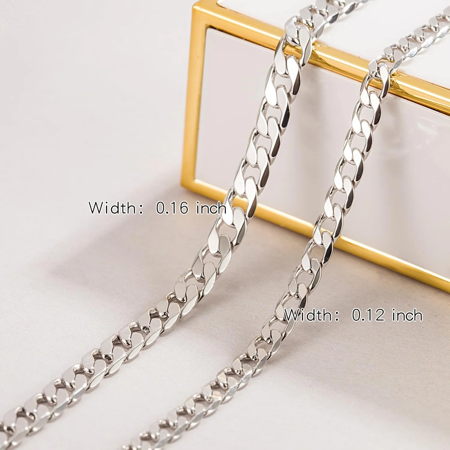 Men 925 Sterling Silver Necklace 3-4-5MM Italy Diamond Cut Cuban Link Chain 16 "17" 18 "19" 20 "22" 24 "26" 28 "30" Fine Jewelry Gifts For Women