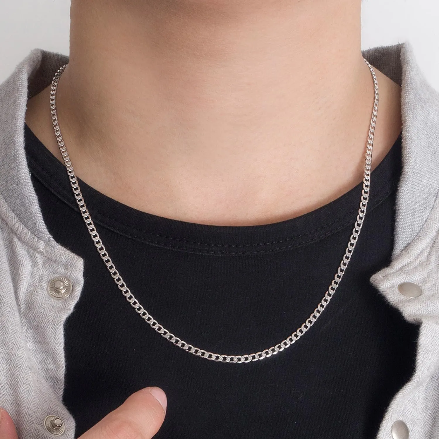 Men 925 Sterling Silver Necklace 3-4-5MM Italy Diamond Cut Cuban Link Chain 16 "17" 18 "19" 20 "22" 24 "26" 28 "30" Fine Jewelry Gifts For Women