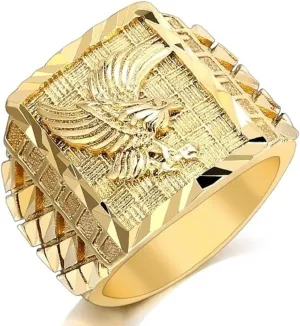 Men's Hawk Ring - American Bald Eagle Design, Celtic & Viking Eagle Jewelry, Hip Hop & Punk Style