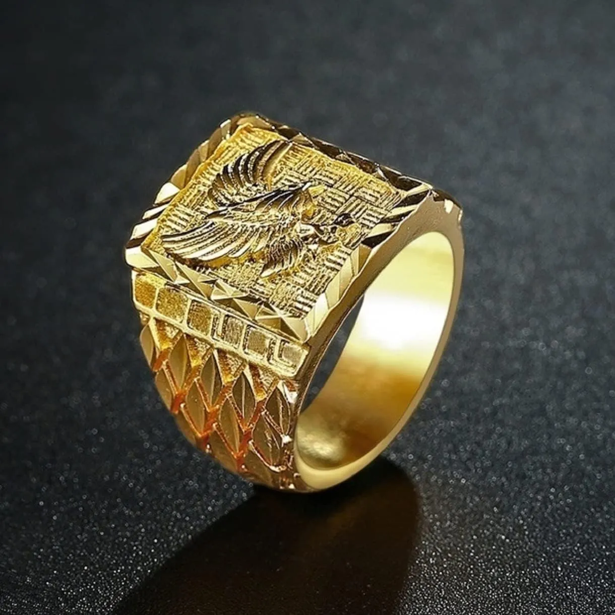 Men's Hawk Ring - American Bald Eagle Design, Celtic & Viking Eagle Jewelry, Hip Hop & Punk Style