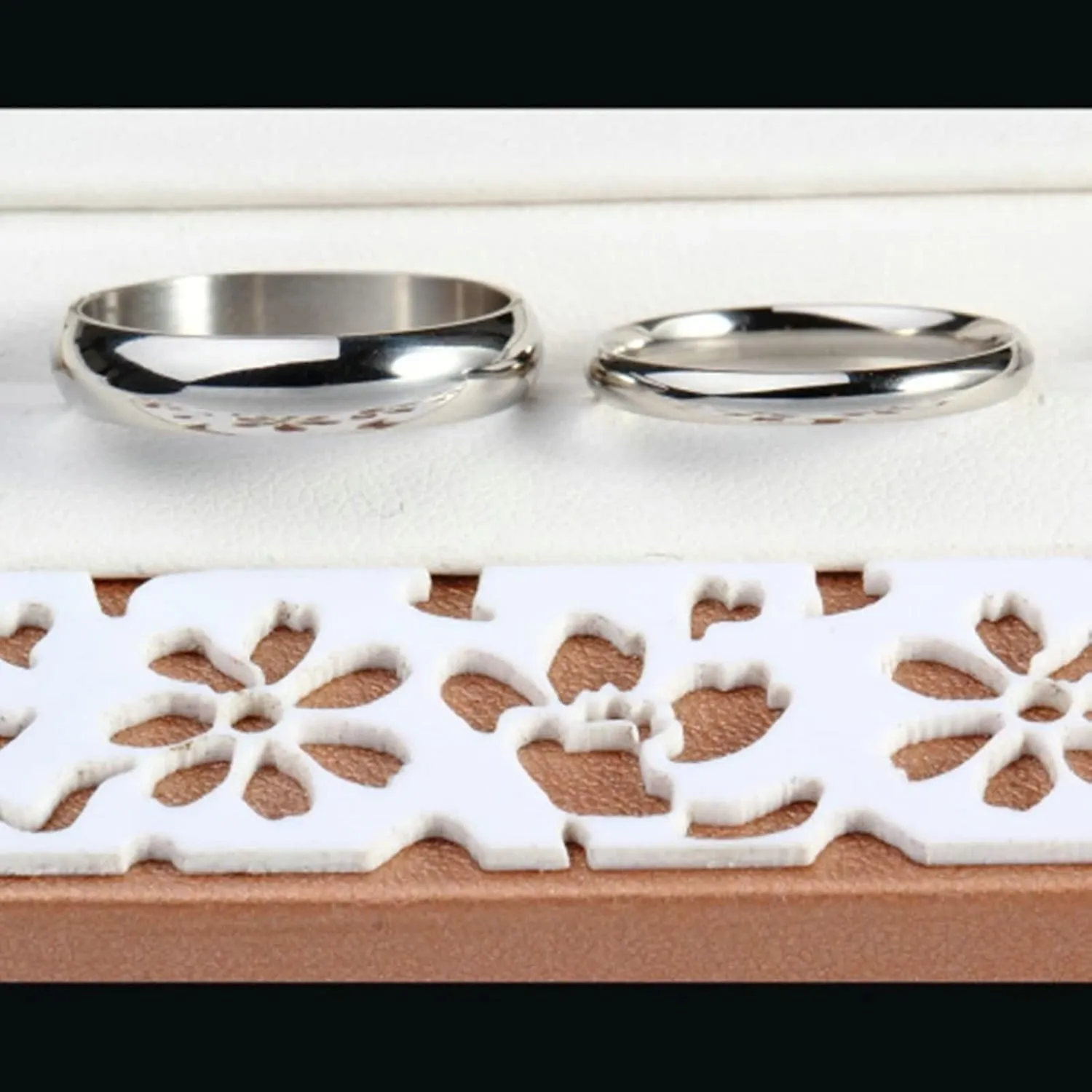 Men's Silver Ring, Mens Stainless Steel Rings Silver Polished Ring Engagement Couple Rings
