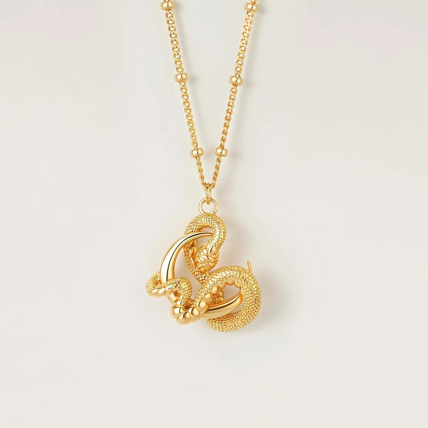 MEVECCO Dainty Gold Snake Necklace for Women 18k Gold Plated Snake Charm Pendent Necklace Minimalist Delicate Handmade Boho Jewelry For Her
