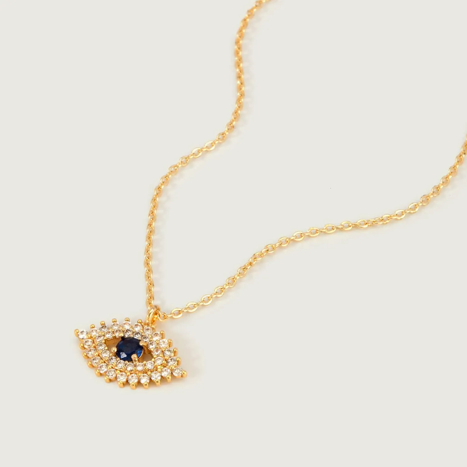 MEVECCO Gold Dainty Evil Eye Necklace for Women 18K Gold Plated Cute Delicate Solitaire Cubic Zirconia Boho Protection Evil Eye Minimalist Simple Necklace