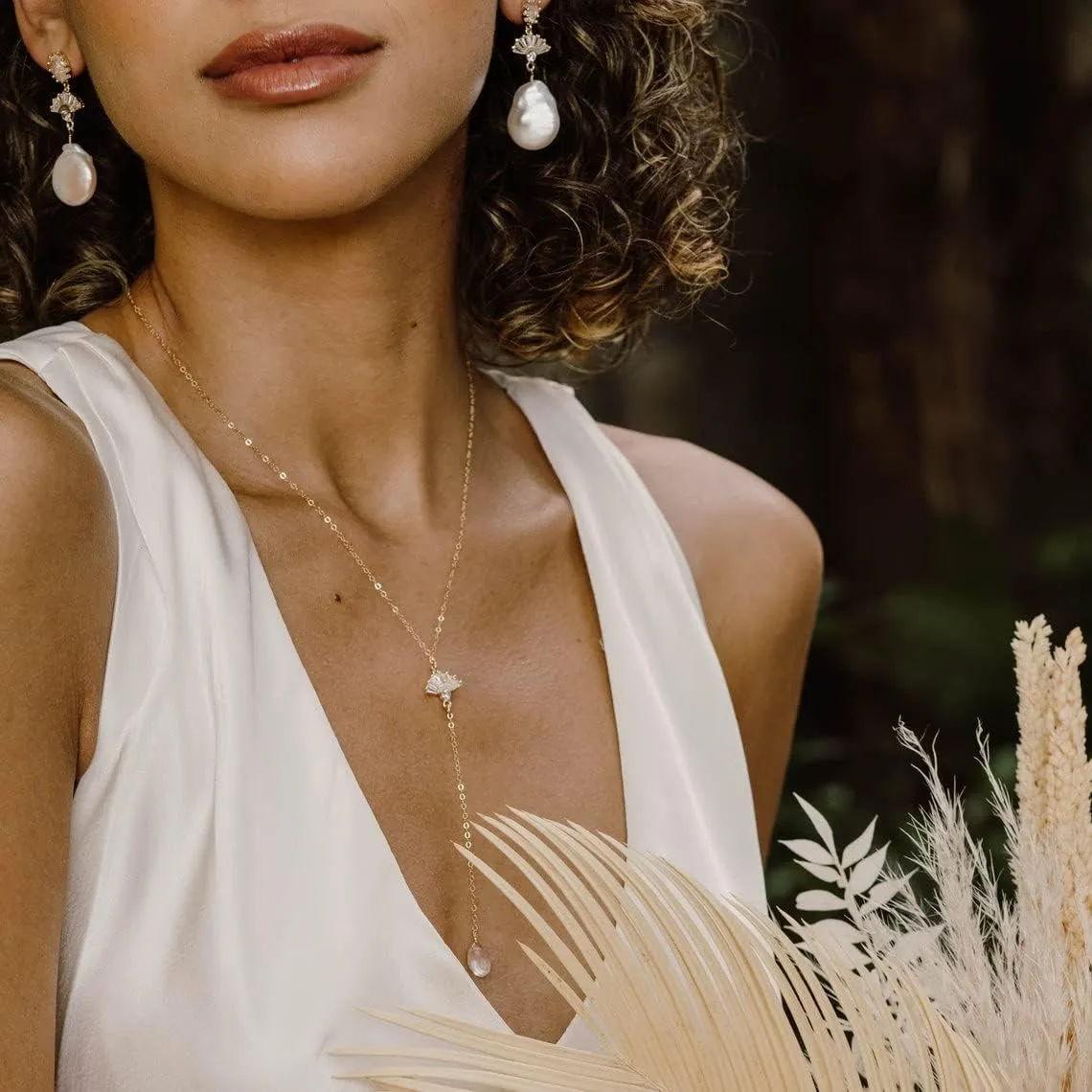 MIDEEO CZ Round Drop Y Necklace for Women 18K Gold Plated Dainty Cubic Zirconia Cut CZ Lariat Y-Shaped Necklace Delicate Cute Simple Jewelry Gift
