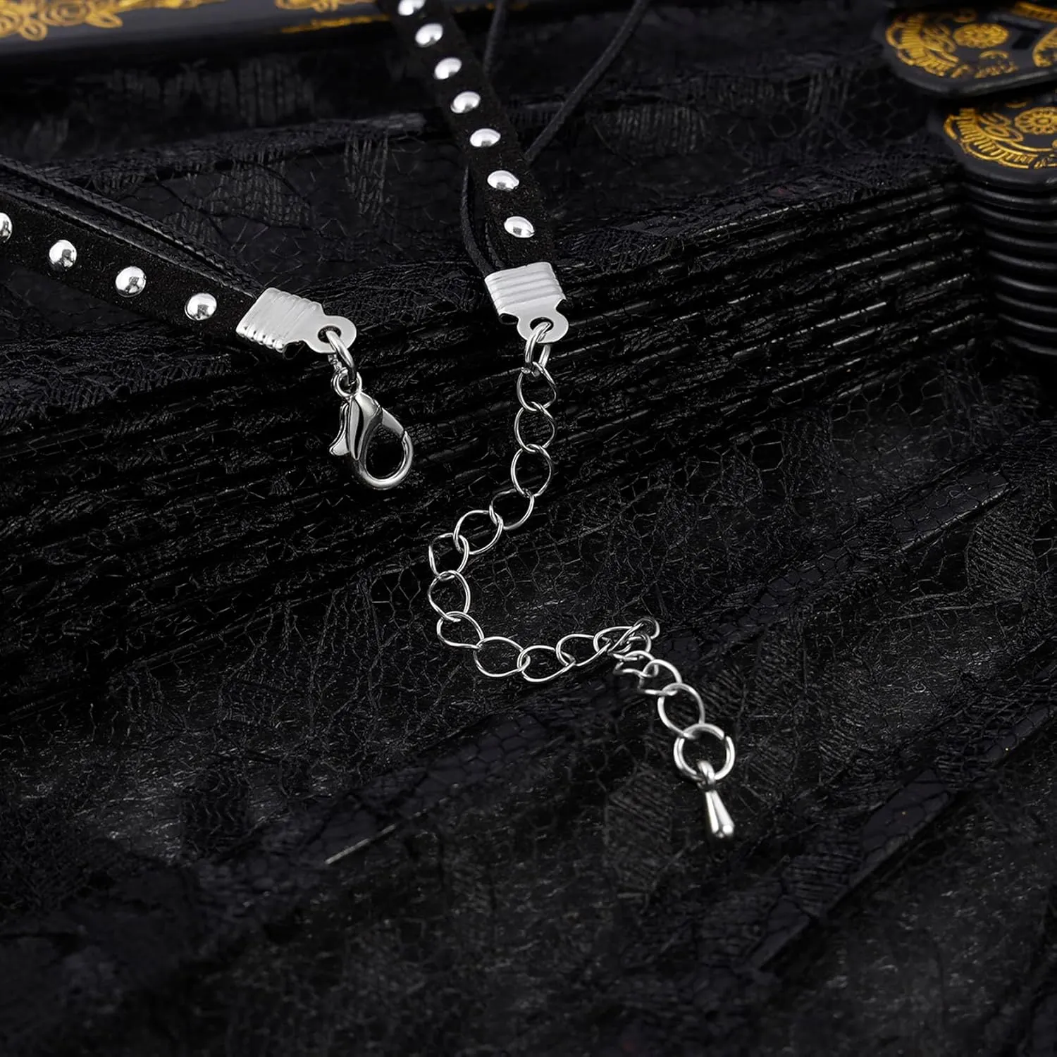 MILAKOO Multilayered Leather Choker for Women with Charms Pendant Necklace Goth Boho Gifts for Her