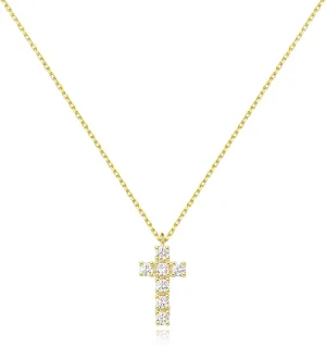 Momlovu Mothers Day Gifts Dainty Cross Necklace for Women - 18K Gold-Plated Choker Layered Silver/Gold Cute Sideways, Cubic Zirconia Cross Pendant Necklace Simple Trendy Jewelry Gifts for Women