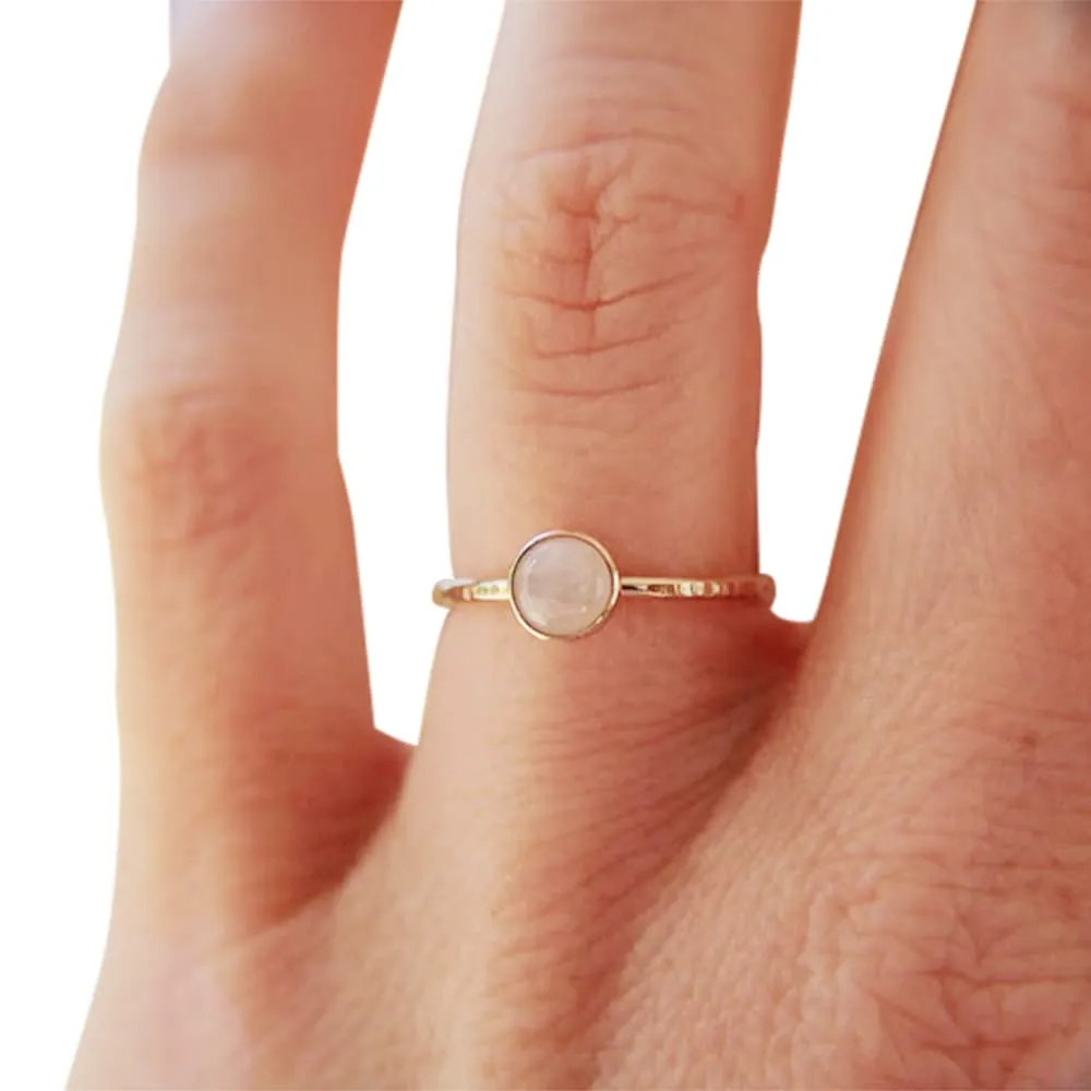 Moonstone Stacking Ring, Moonstone Ring, Engagement Ring, June Birthstone, Rainbow Moonstone, Gemstone Stacking Ring, Gold, Moonstone, Gift