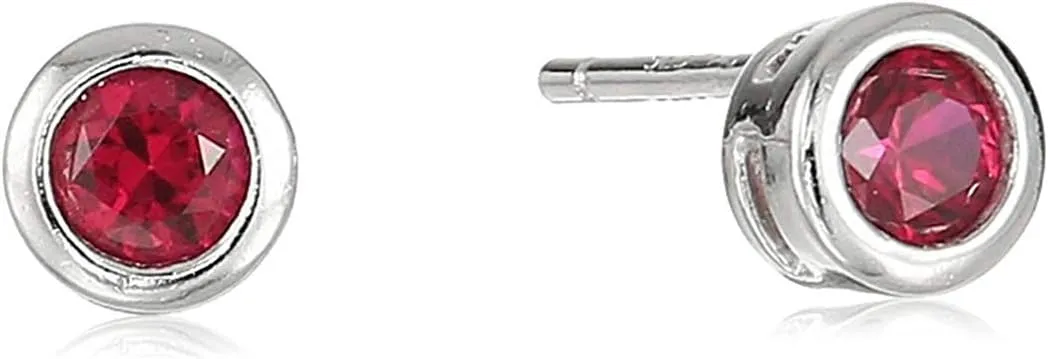 MORGAN & PAIGE .925 Sterling Silver 18K Gold or 14K Rose Gold or Rhodium Plated Dainty Birthstone Petite Stud Earrings and 16" Pendant Necklace Jewelry Set - Stud Earrings and Necklaces for Women