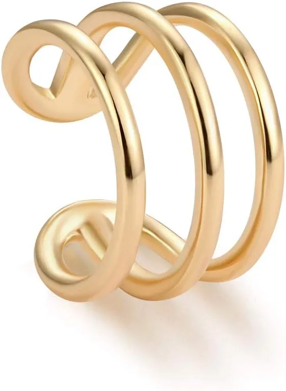 MYEARS Women Ear Cuff Earring Gold Non Pierced Ear Cartilage Clip on Wrap Hoop 14K Gold Filled Tiny Boho Beach Simple Minimalist Delicate Handmade Hypoallergenic Jewelry Gift-Sold as Single/Pair