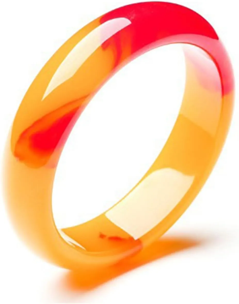 Natural Genuine Jade Bangle Bracelet for Women Red and Yellow Fashionable and Elegant Gifts for Wife