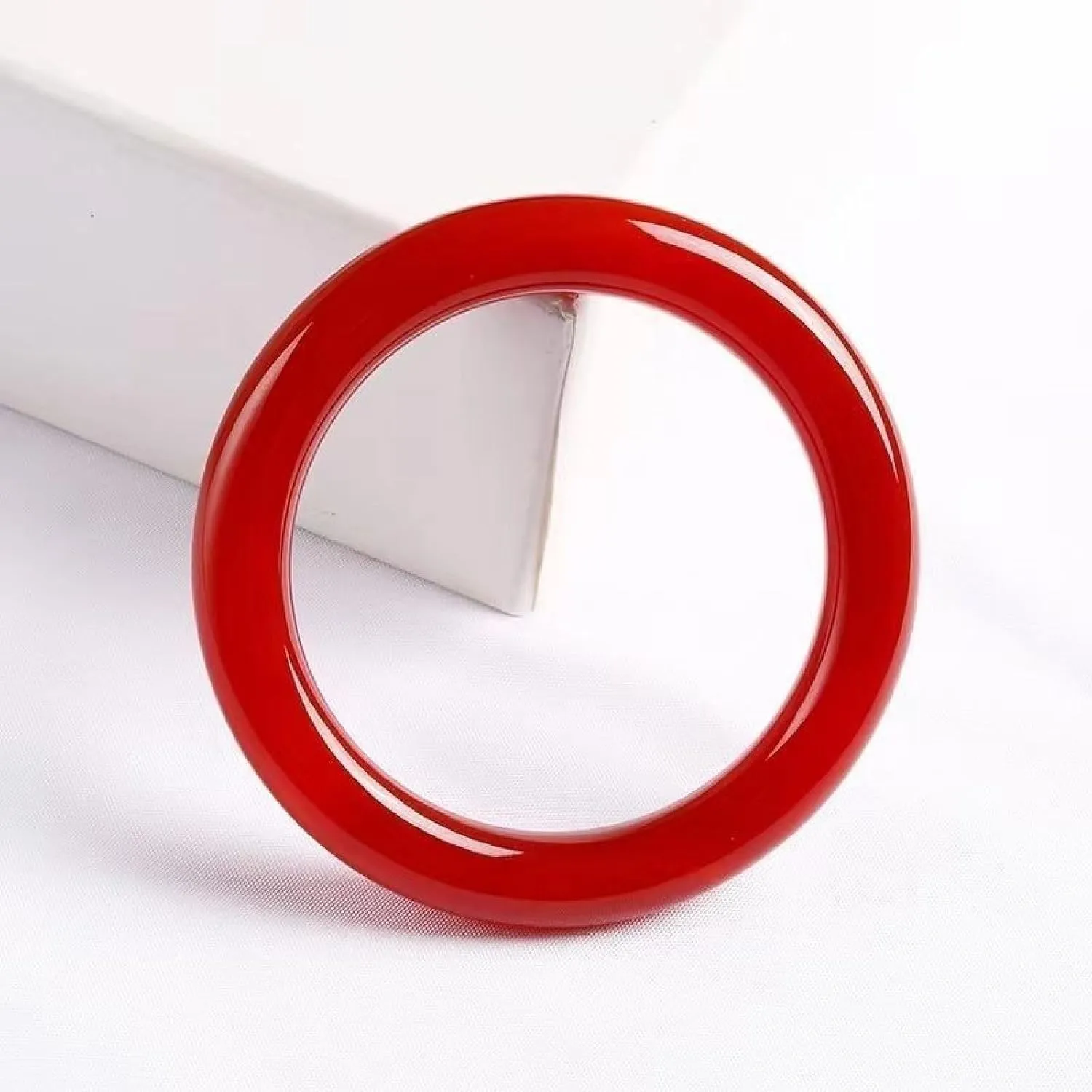 Natural Genuine Jade Bangle Bracelet for Women,Ice Red Agate Peace Bracelet, Red Round Noble Consort Bracelet to Mom