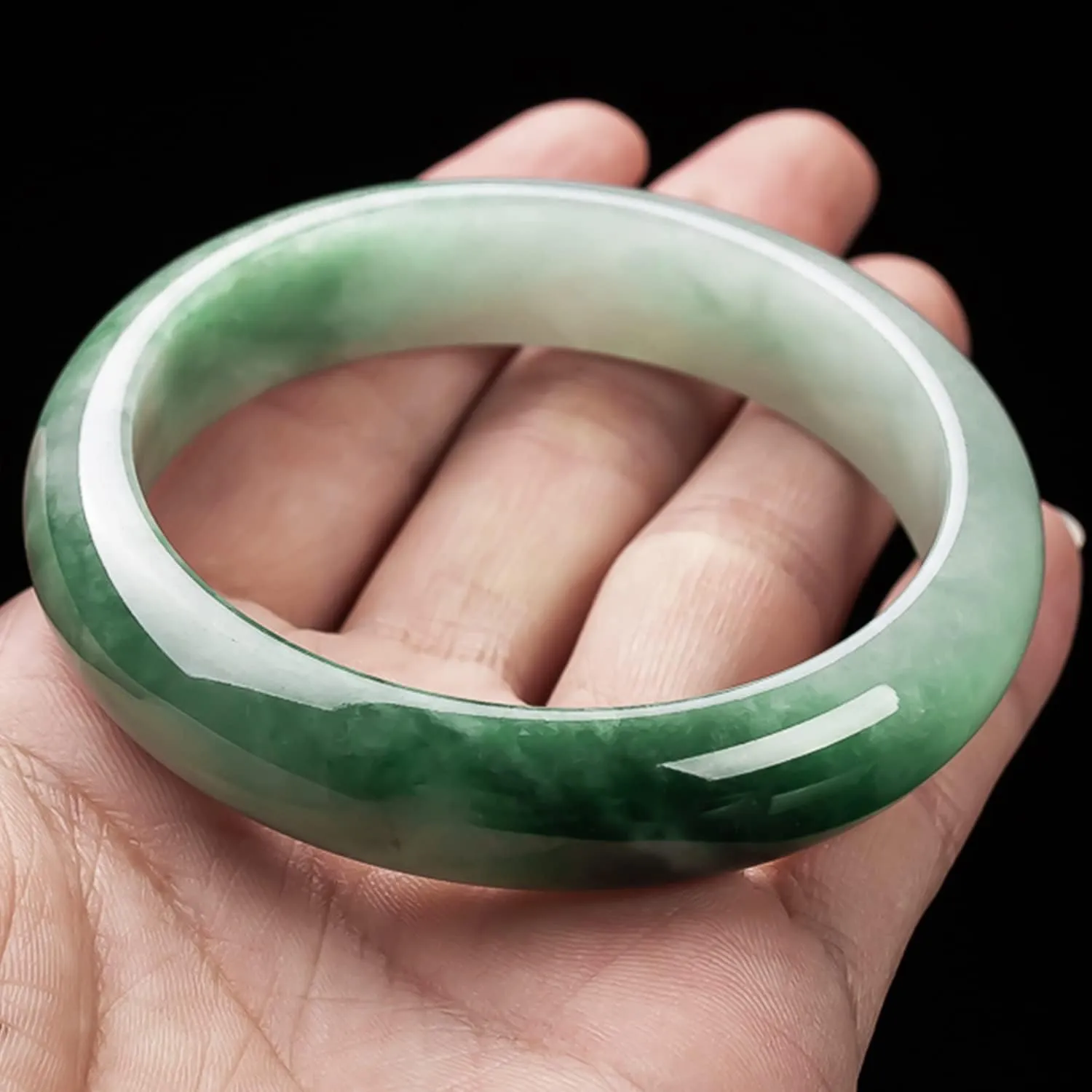Natural Green Hetian Green Jade Bracelet Bangles Gemstone for Woman Jade Bracelet Bangles,61-62mm