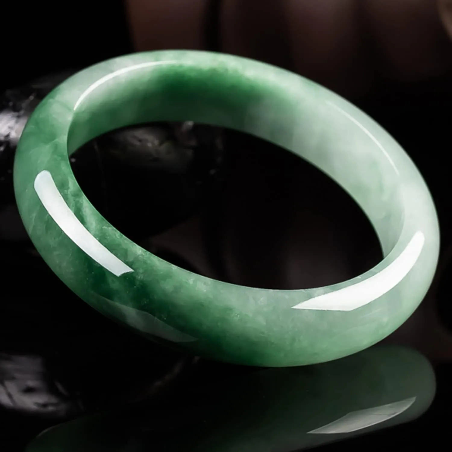 Natural Green Hetian Green Jade Bracelet Bangles Gemstone for Woman Jade Bracelet Bangles,61-62mm