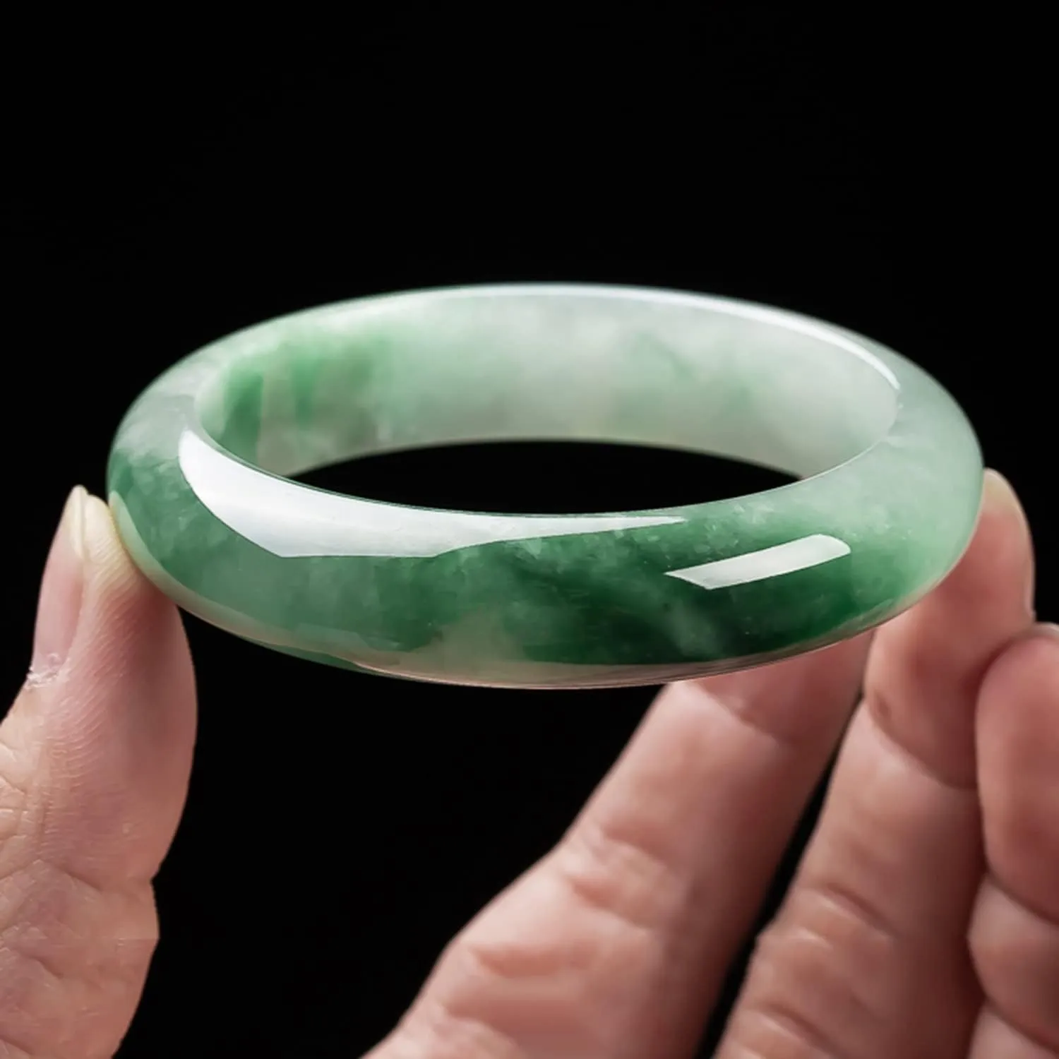 Natural Green Hetian Green Jade Bracelet Bangles Gemstone for Woman Jade Bracelet Bangles,61-62mm