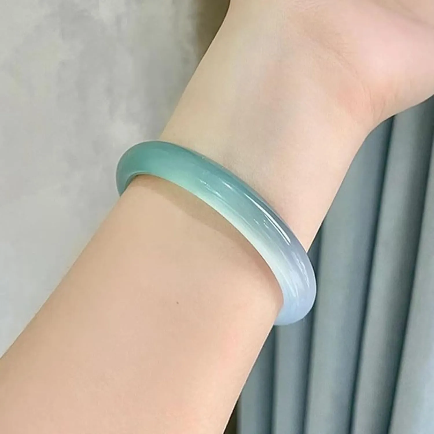 Natural Green Jade Bangle Bracelet, for Women Genuine, Purple Green Handmade Ice Seed Good, Luck Bracelet.