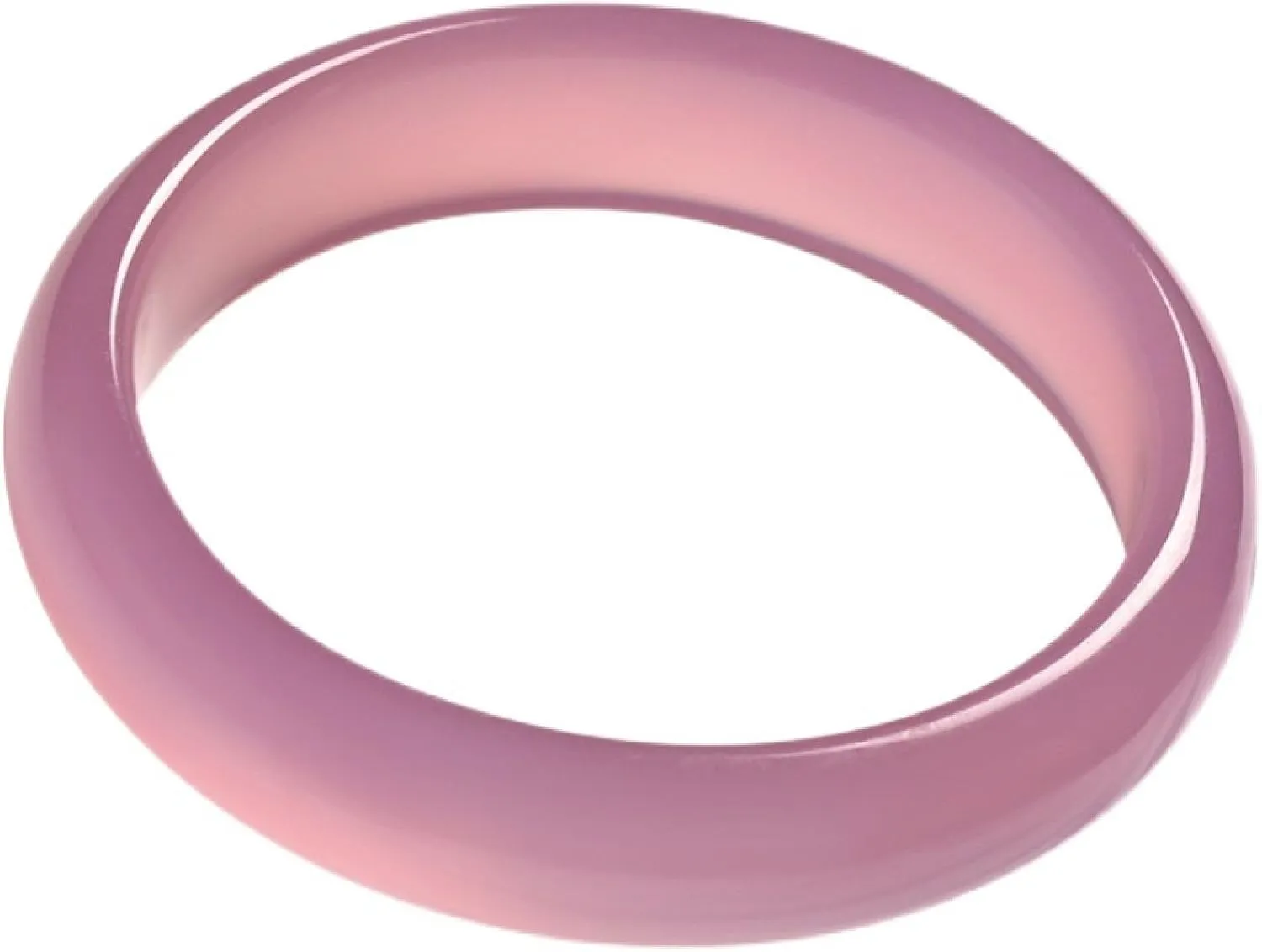 Natural Jade Bangle Bracelet for Women, Authentic Pink Oblate ??Round bar?? Handmade with certificate