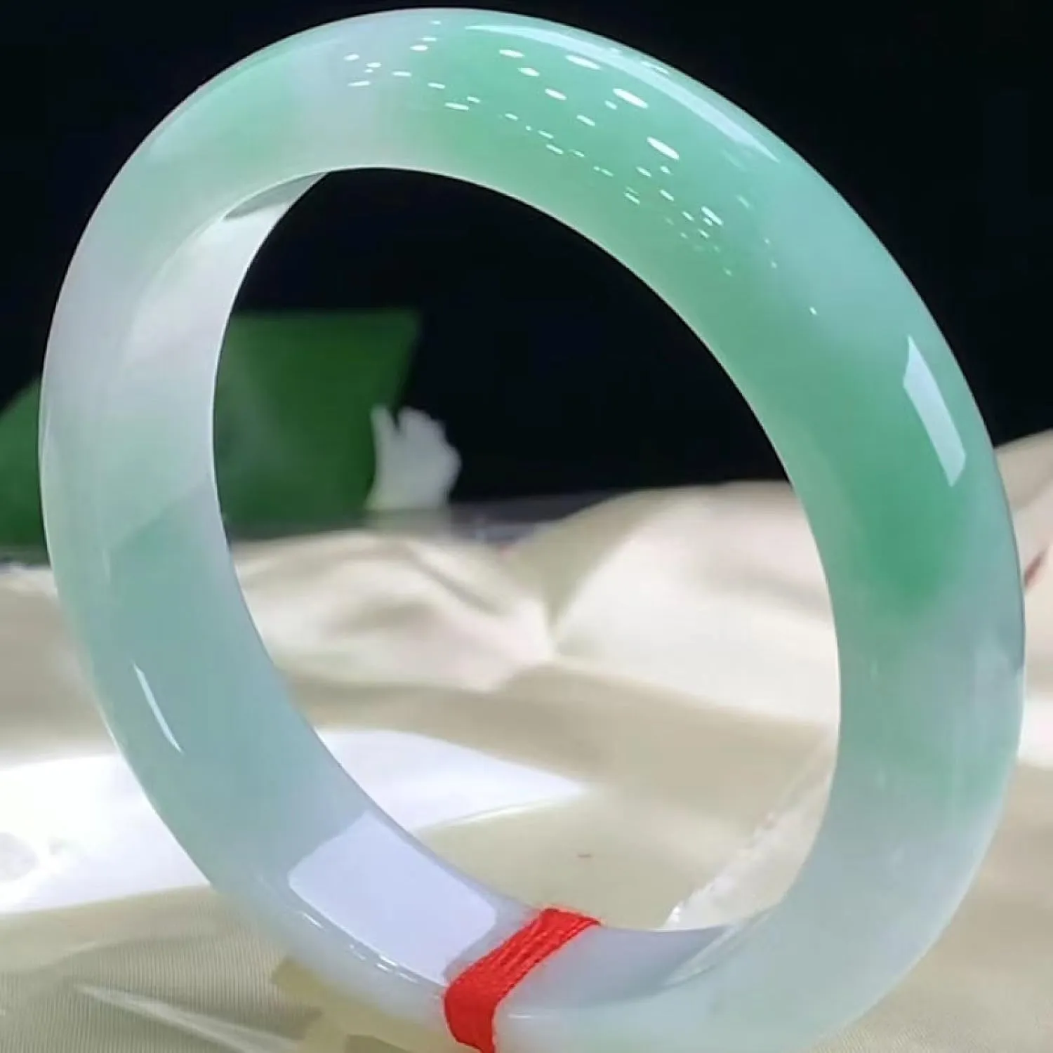 Natural Jade Bangle Bracelet for Women, Authentic White Floating Flower Green Jade Bangle,Handmade with certificate