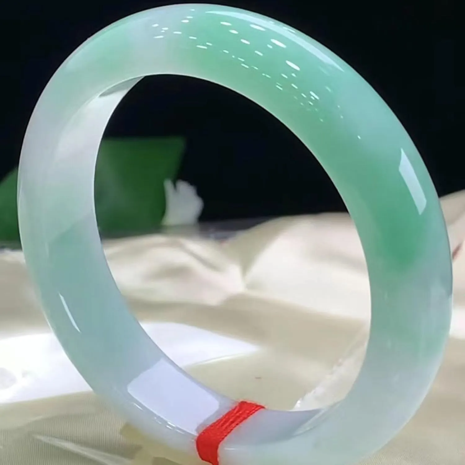 Natural Jade Bangle Bracelet for Women, Authentic White Floating Flower Green Jade Bangle,Handmade with certificate