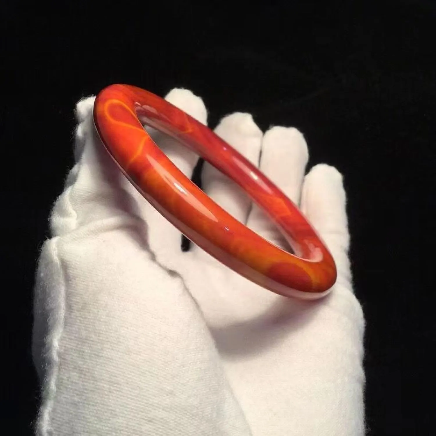 Natural Jade Bangle Bracelet, for Women Colored Red,Agate Fine Round Jadeite Bracelet.