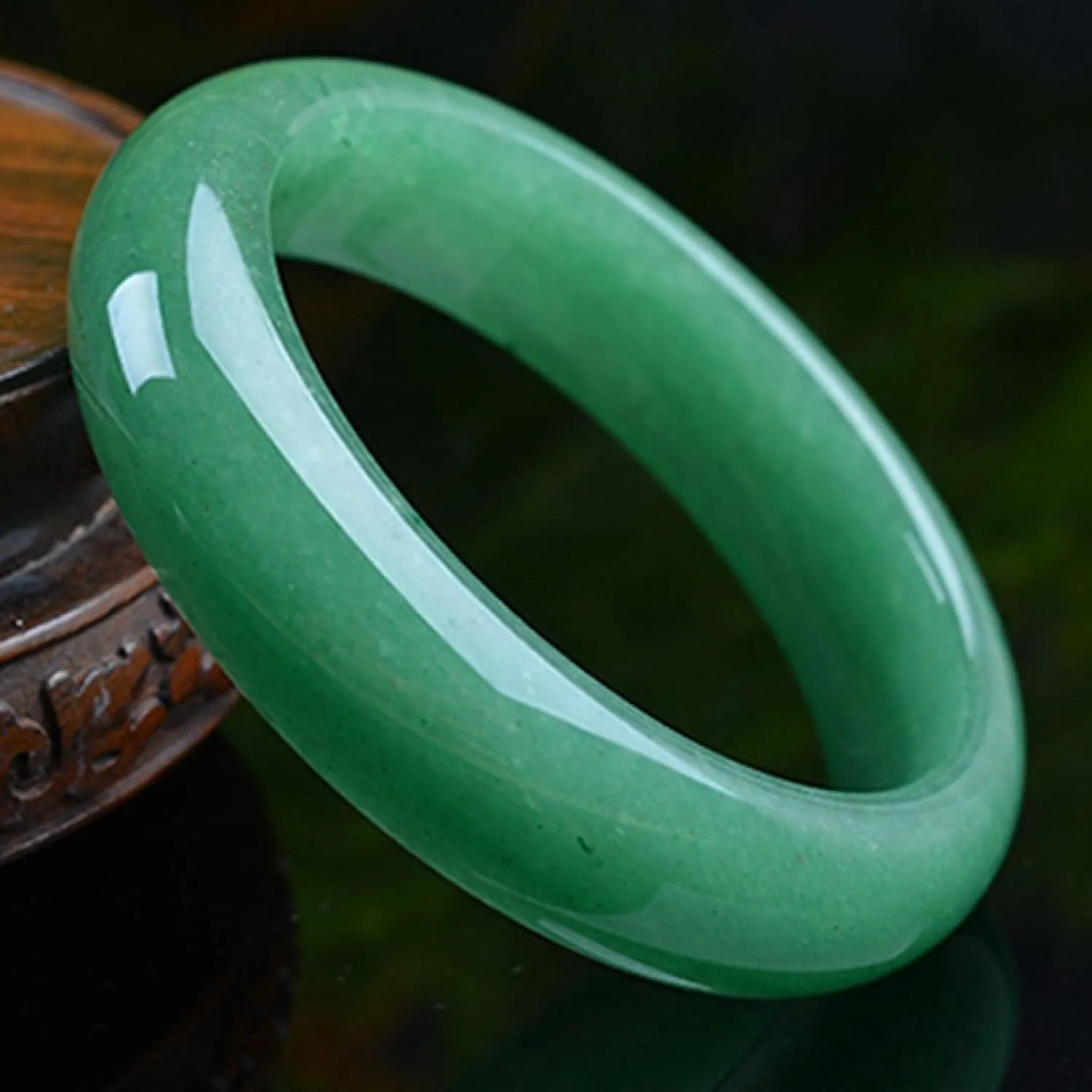 Natural Jade Bangle Bracelet for Women, Genuine Ice Green Transparent Jadeite Bracelet,Handmade with certificate