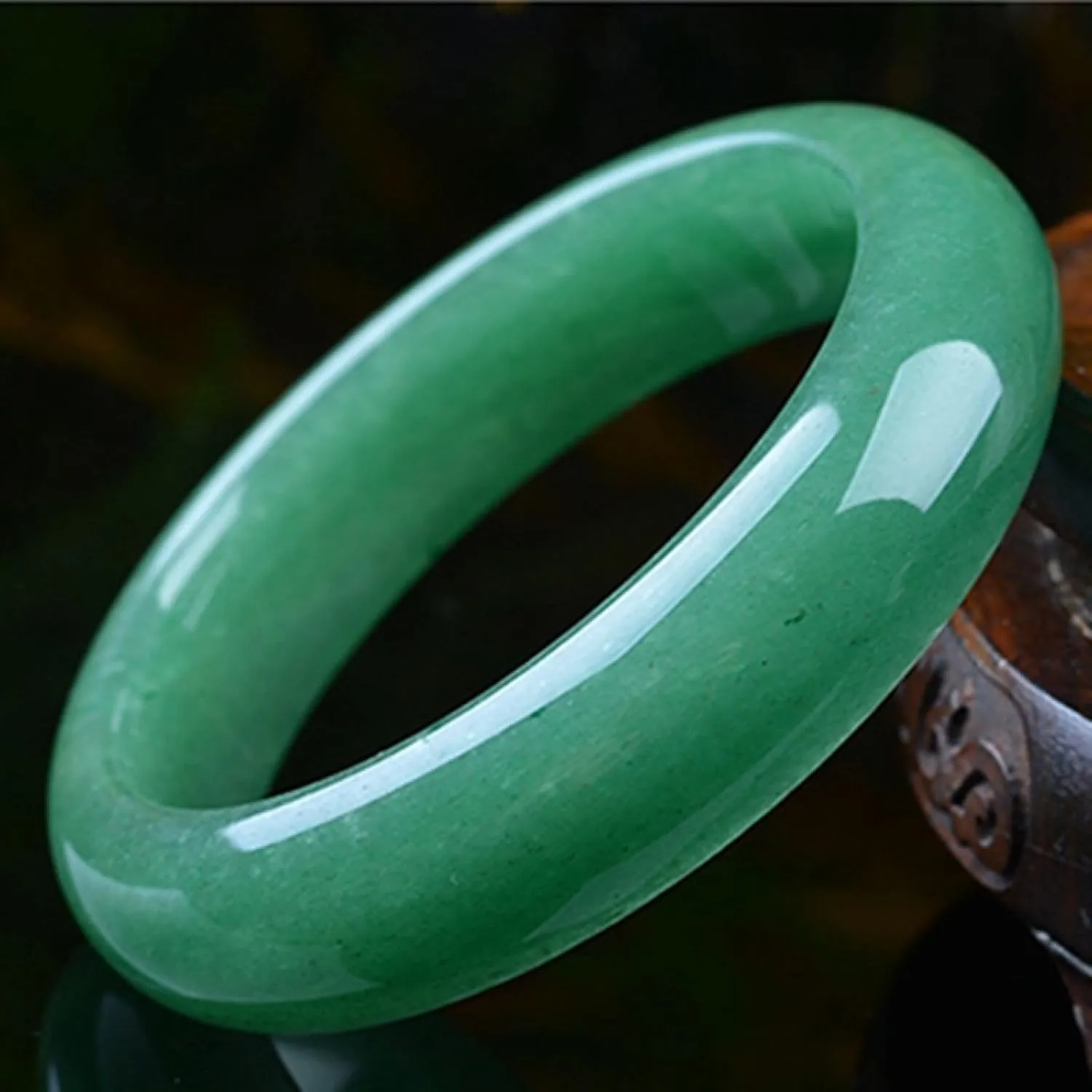 Natural Jade Bangle Bracelet for Women, Genuine Ice Green Transparent Jadeite Bracelet,Handmade with certificate