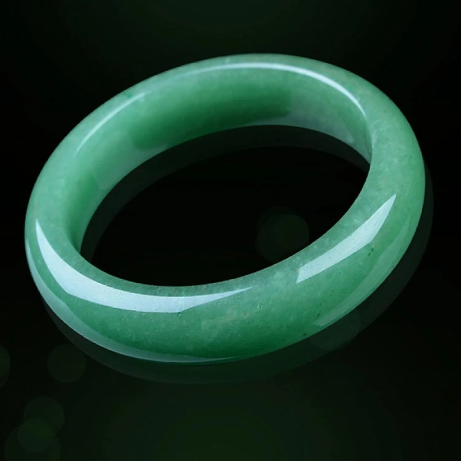 Natural Jade Bangle Bracelet for Women, Genuine Ice Green Transparent Jadeite Bracelet,Handmade with certificate