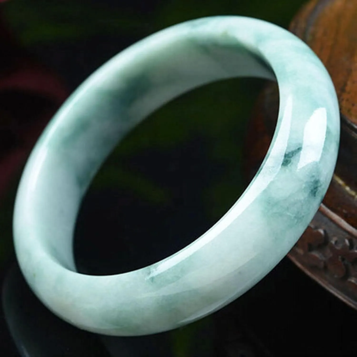 Natural Jade Bangle Bracelet For Women, Jade Floating Flower Bracelet,master-made, National-level Certification, With Certificate