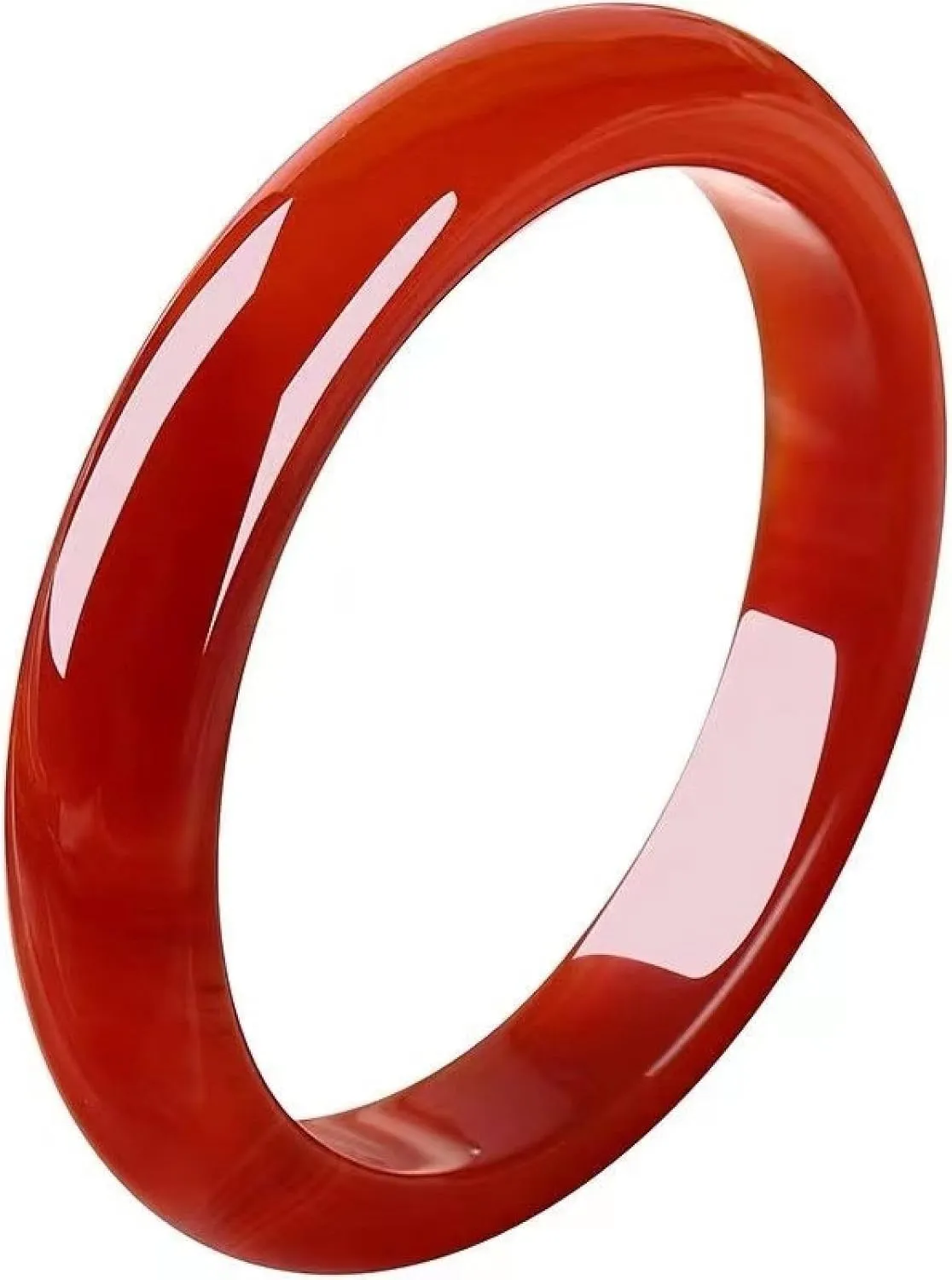 Natural Jade Bangle Bracelet For Women, Red Mid Width Engagement Bracelets Bring, Handmade