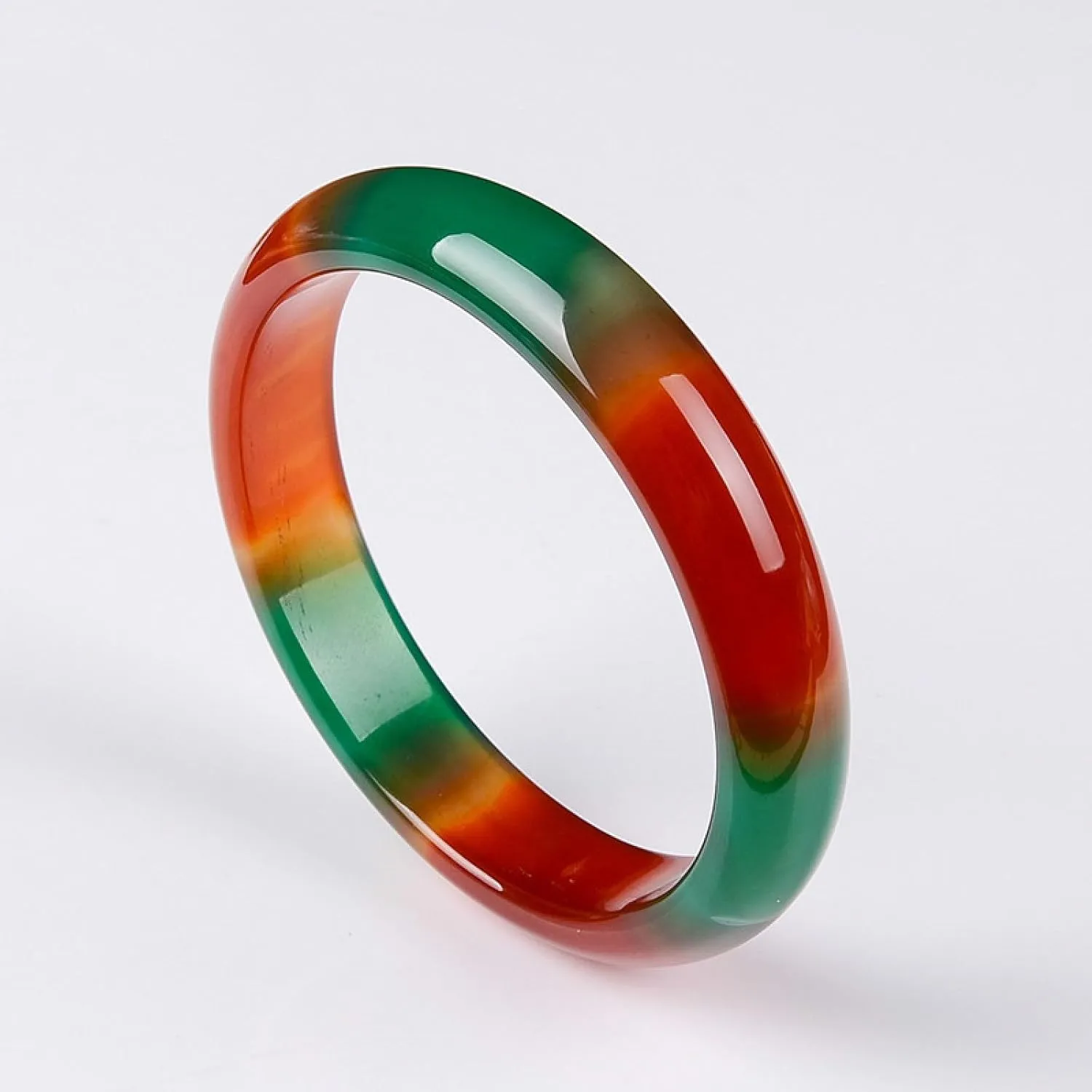 Natural Jade Bangle Bracelet for Women Three color colorful hand-carved bracelet
