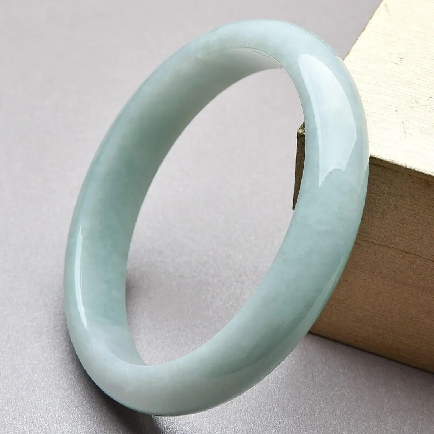 Natural Jade Bangle Bracelet for Women,light Green Genuine Eternity Jewelry Jade Bangle