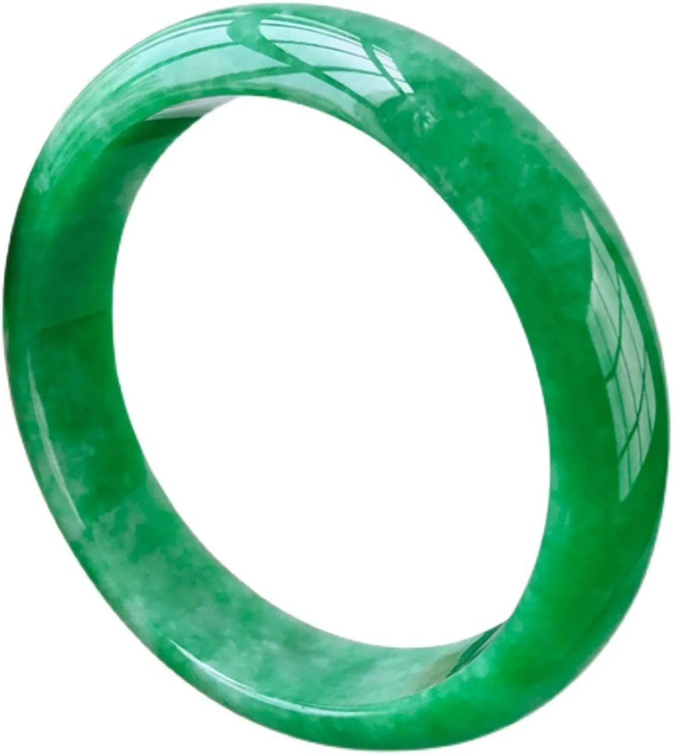 Natural Jade Bangle Bracelet for Women,Myanmar Grade A Jade Bracelet, Classical Charm, with certificate