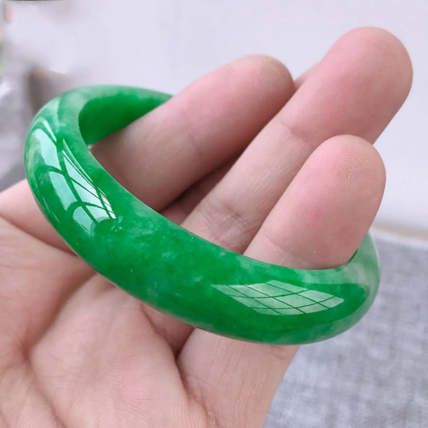 Natural Jade Bangle Bracelet for Women,Myanmar Grade A Jade Bracelet, Classical Charm, with certificate