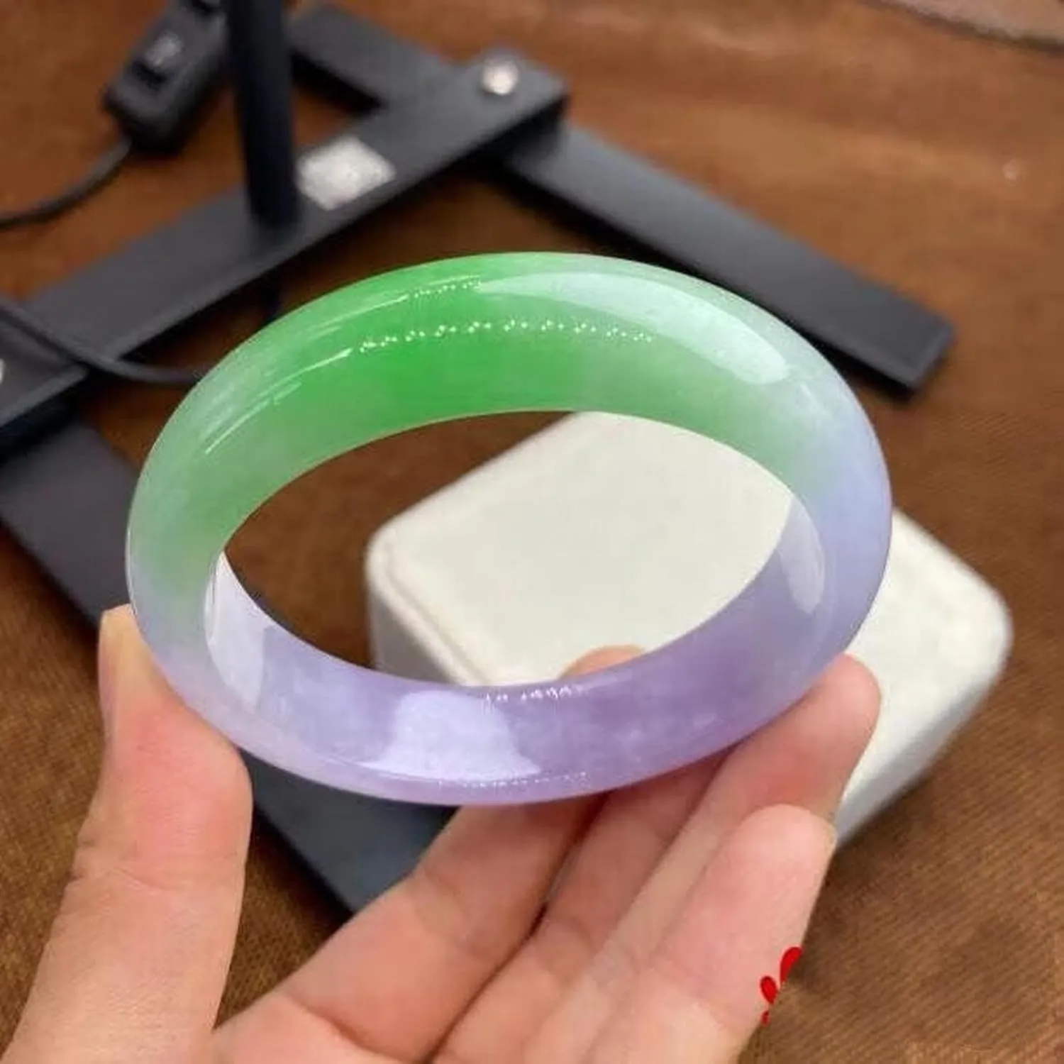 Natural Jade Bangle Bracelet For Women,violet Grade A Jadeite,purple And Green Bracelet