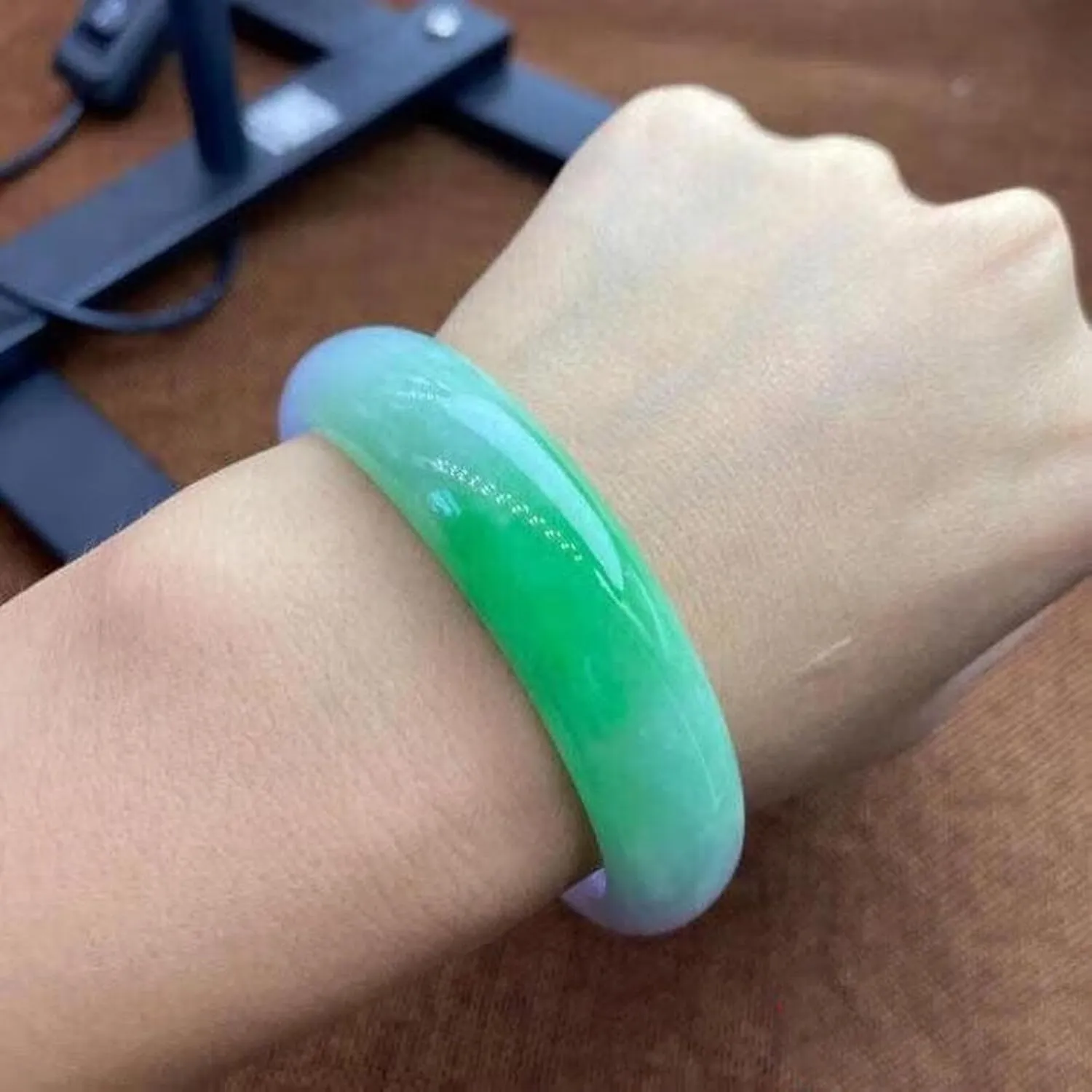 Natural Jade Bangle Bracelet For Women,violet Grade A Jadeite,purple And Green Bracelet