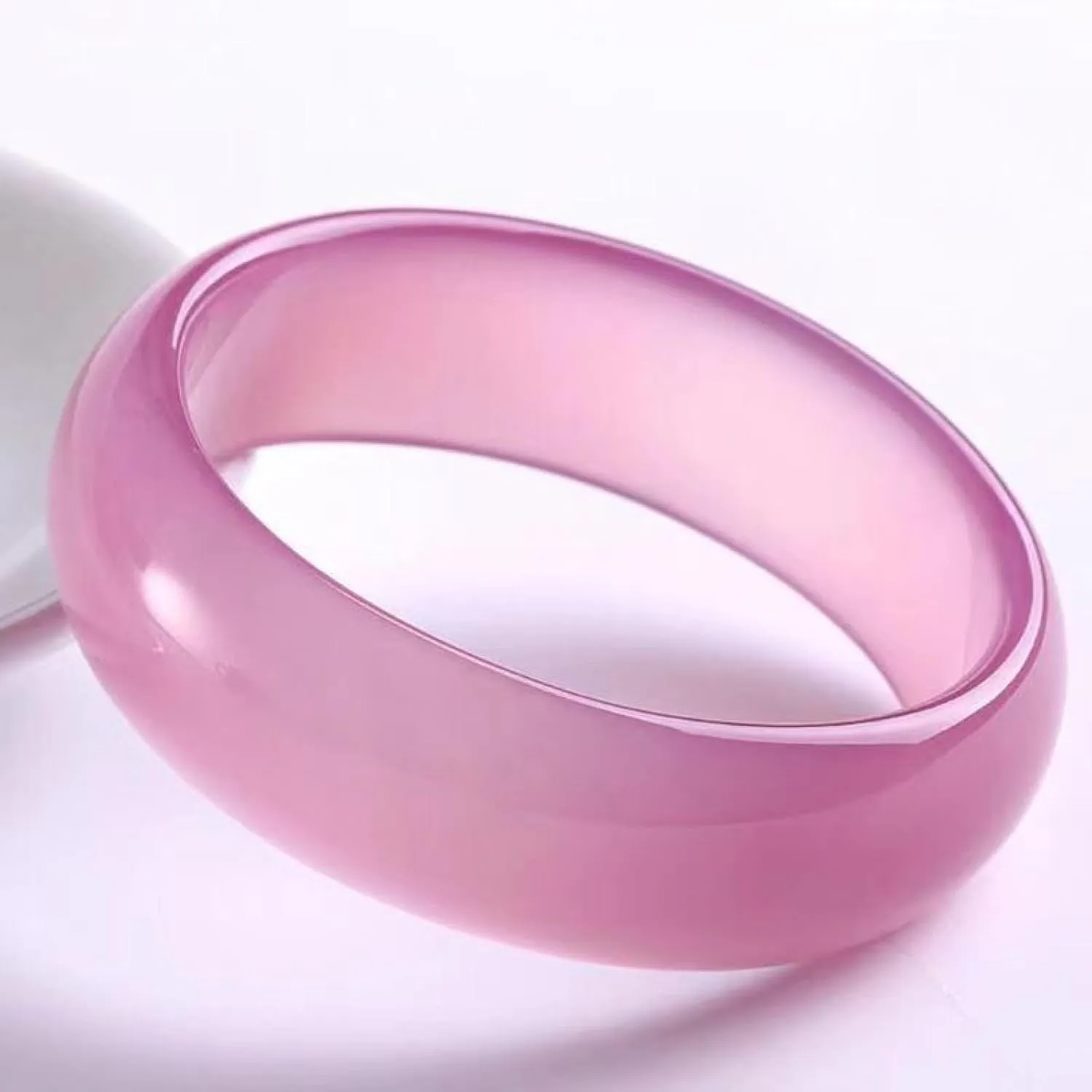 Natural Jade Bangle Bracelet,Pink Widening Jade Marrow,Women's Agate Jade Bracelet.