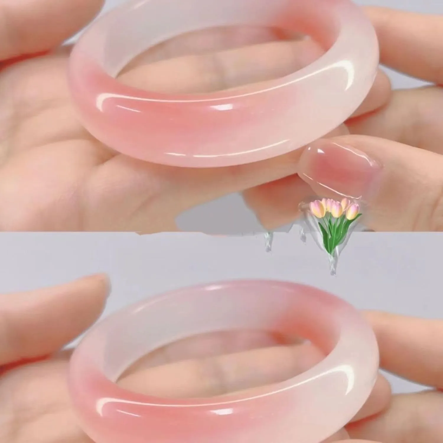 Natural jade bracelet, jade bracelet for women, pink round shape, with certificate