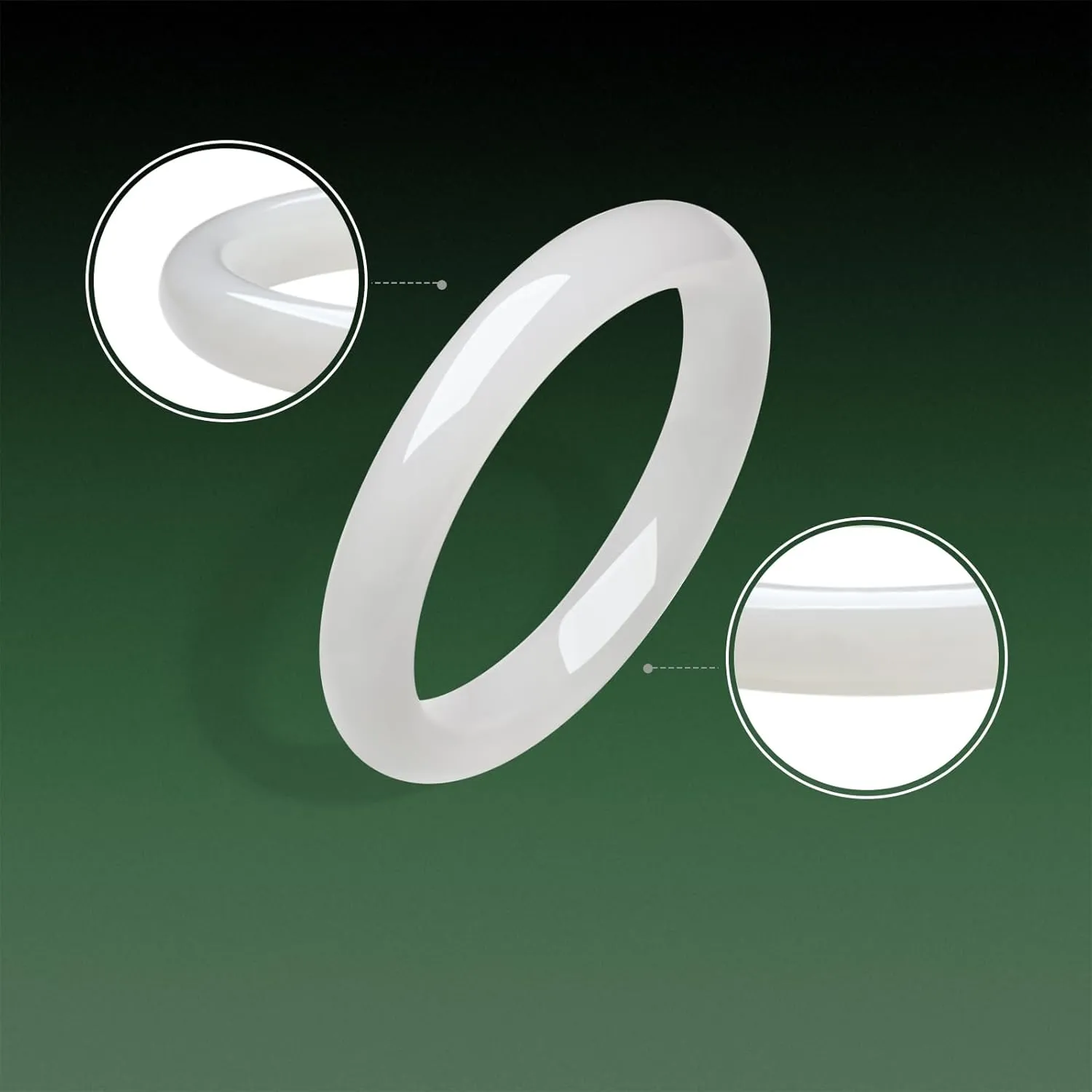 Natural Jade Bracelet Nephrite White Jade Bangle Round Feng Shui Gemstone Dainty Jewelry Hetian Jade Bangle Bracelet for Women Mom Daughter Size 54(170)-60(230) Y1012555-Y1012558