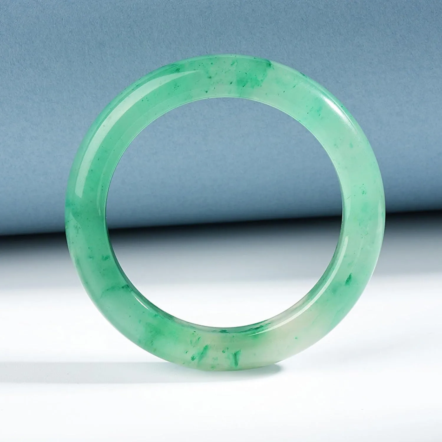 Natural Jade, Floating Flower Bracelet, Fine Ice Jade, Flat Jade Bracelet For Ladiesjade Bangle??