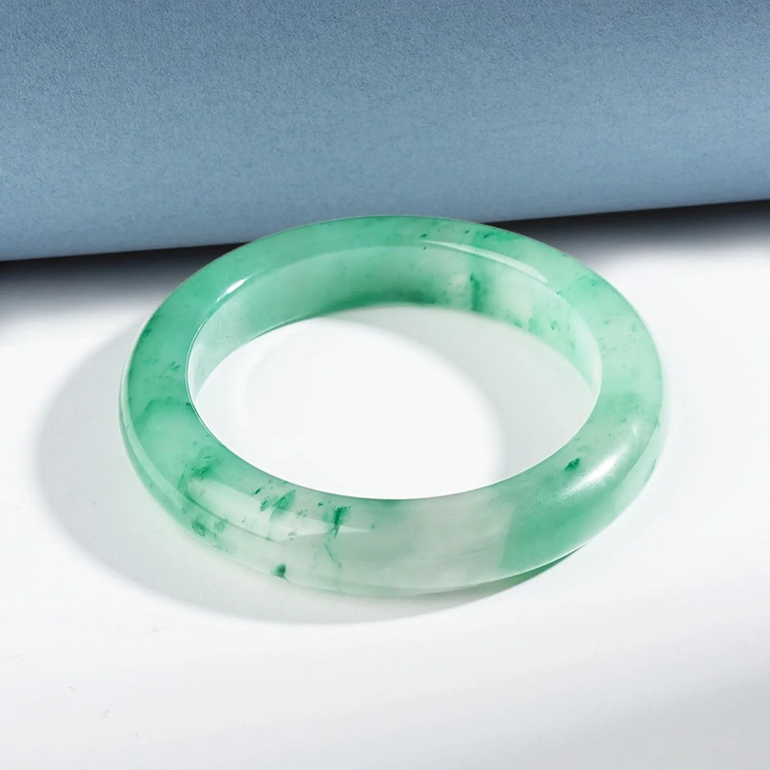 Natural Jade, Floating Flower Bracelet, Fine Ice Jade, Flat Jade Bracelet For Ladiesjade Bangle??