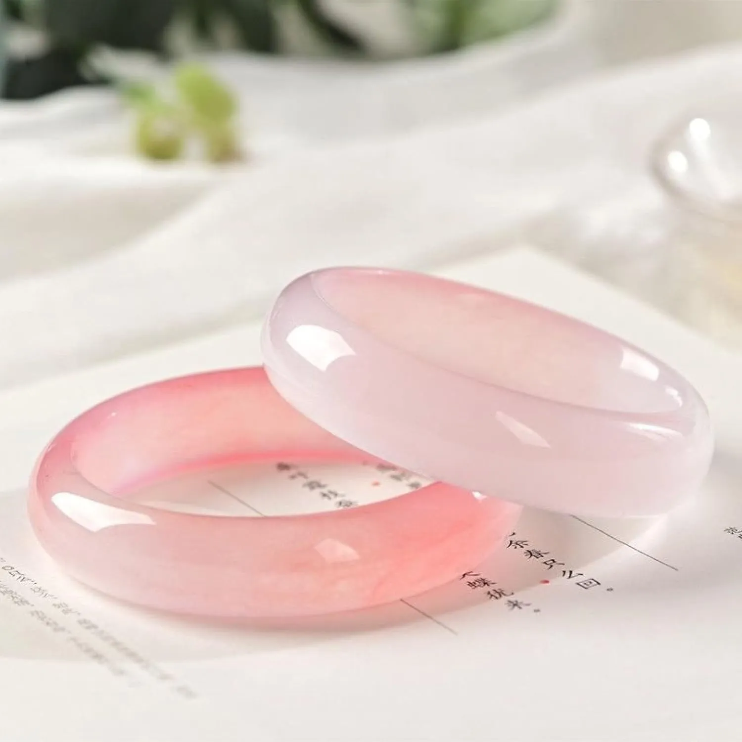 Natural Jadeite Bracelet, Women's Jade Bracelet, Ice-type Transparent Pink Bracelet With Certificate, Grade A Jade.